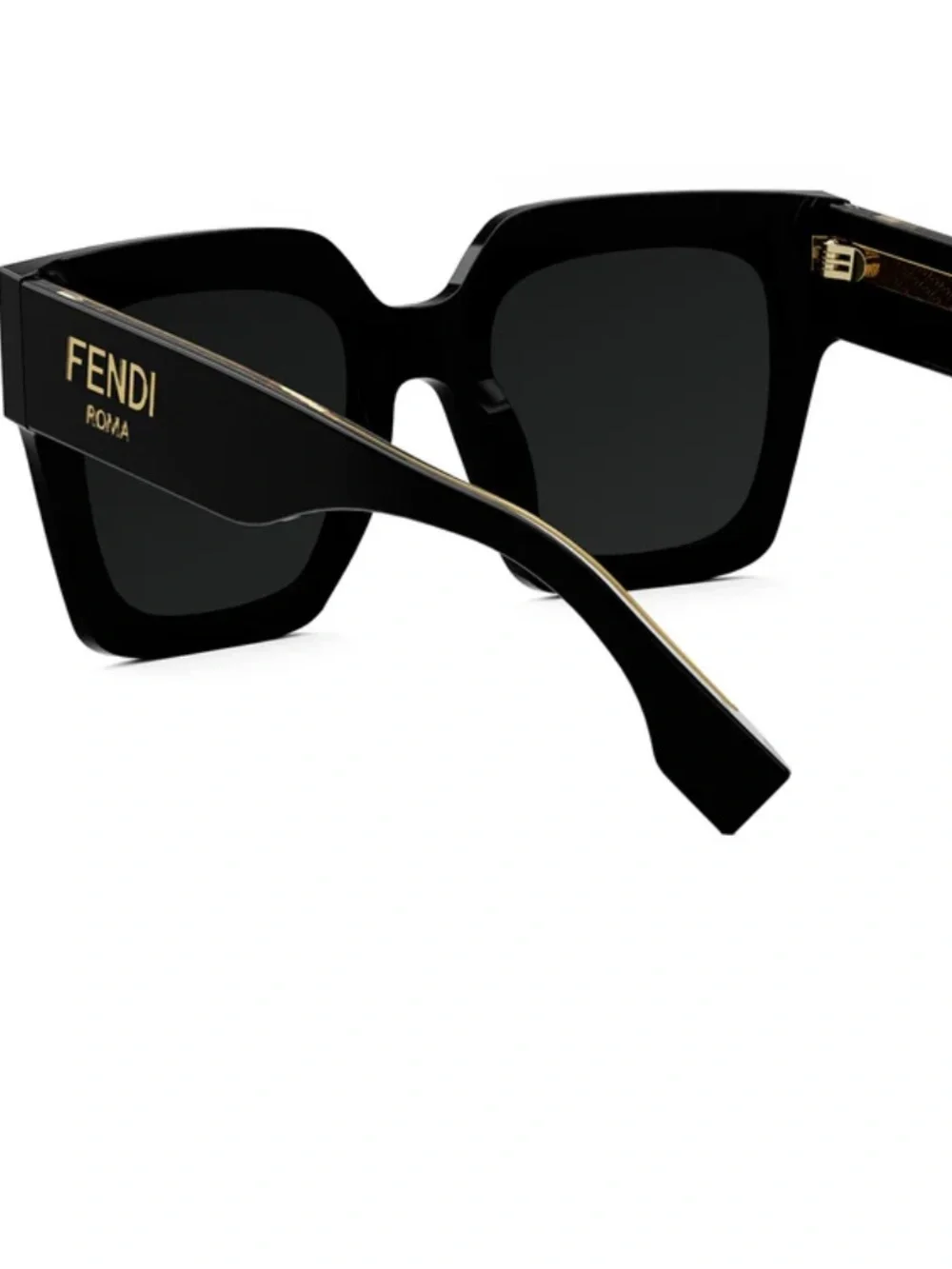 Fendi Black Logo Square Sunglasses - Picture 3 of 10